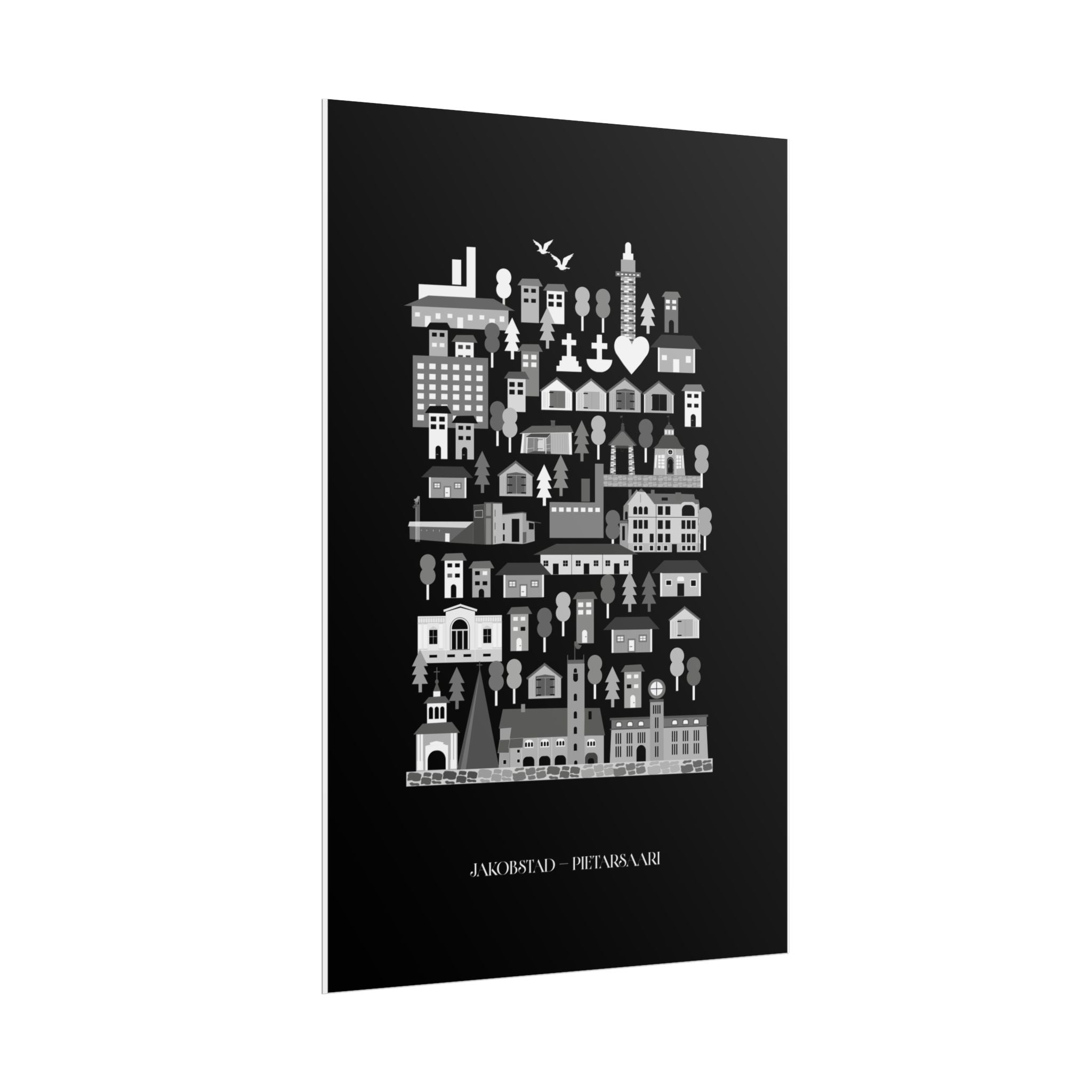 Jakobstad poster (svart)
